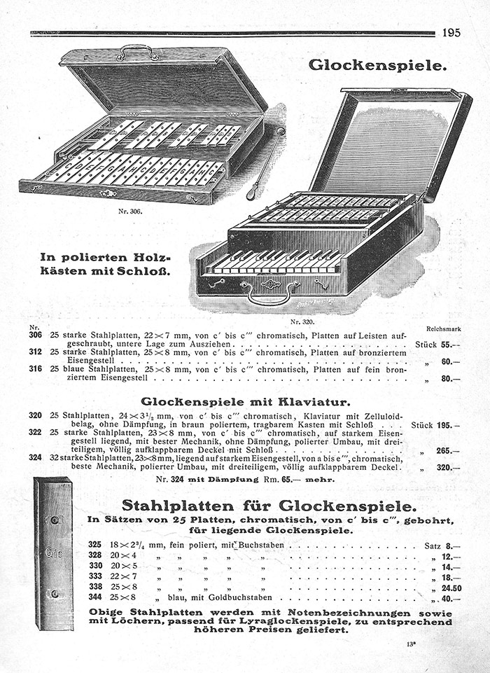 Seite aus Kat. CID Musikinstrumente und Saiten, Gebr. Schuster Markneukirchen o. J., vor 1930